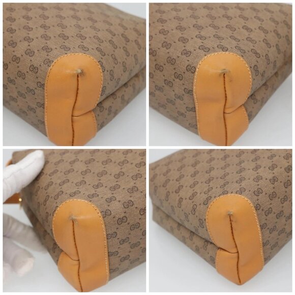 GUCCI Micro GG Supreme Clutch Bag PVC Beige Gold Auth - Picture 16 of 16